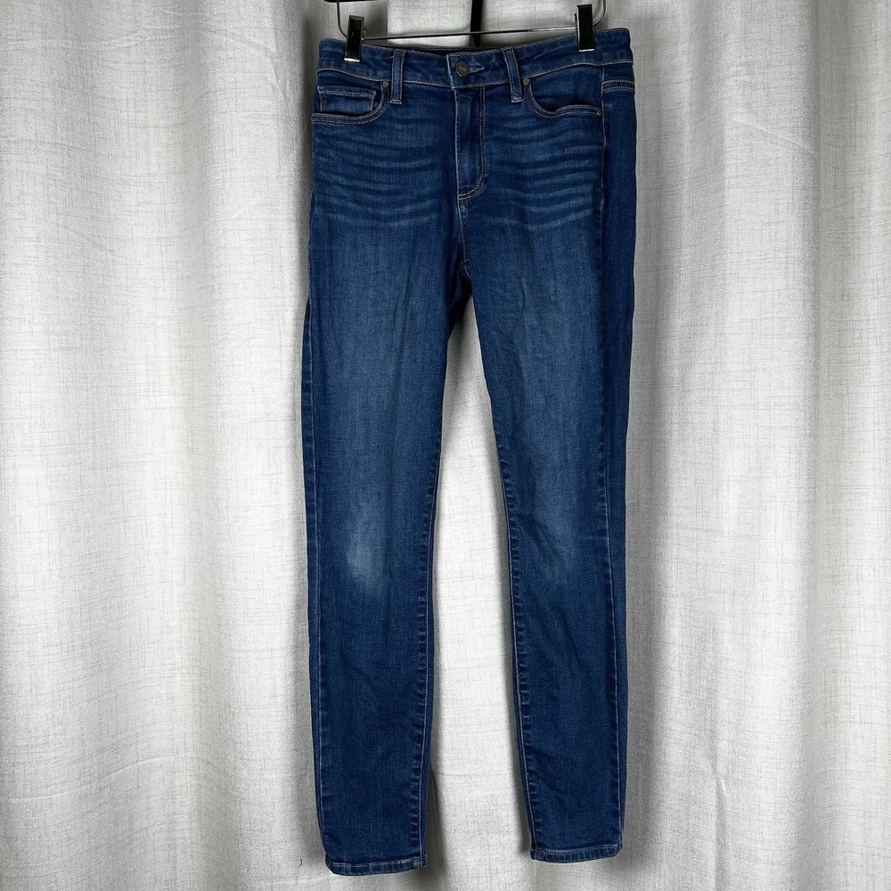 Paige Women's Size 25 x 27.5 Hoxton‎ Ankle Skinny Jeans Blue Dark Wash Stretch